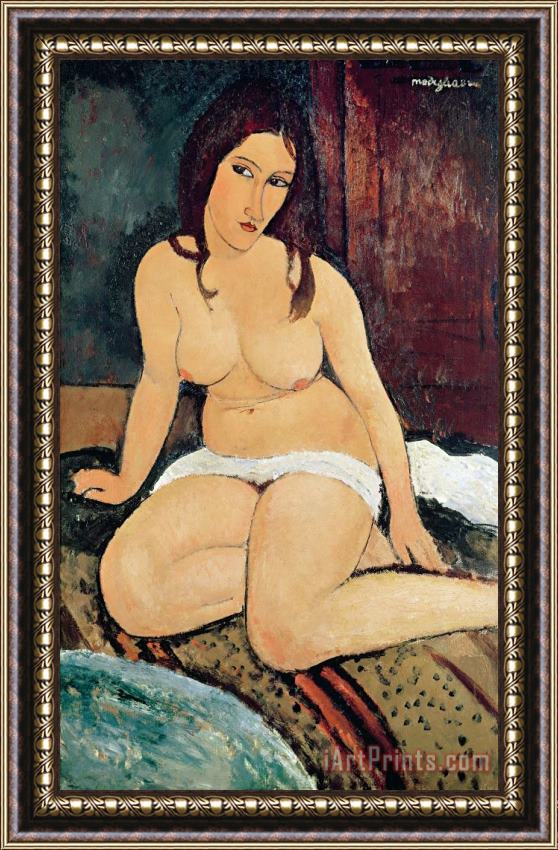 Amedeo Modigliani Seated Nude Framed Painting