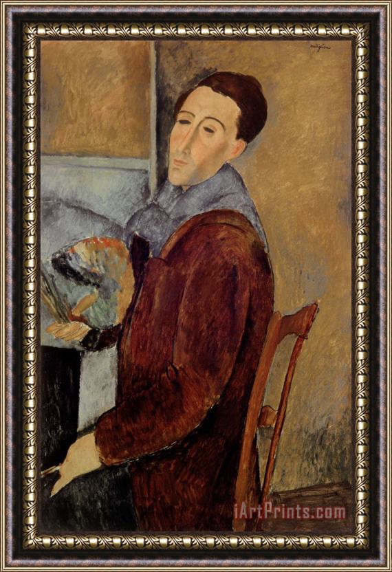 Amedeo Modigliani Self Portrait Framed Painting