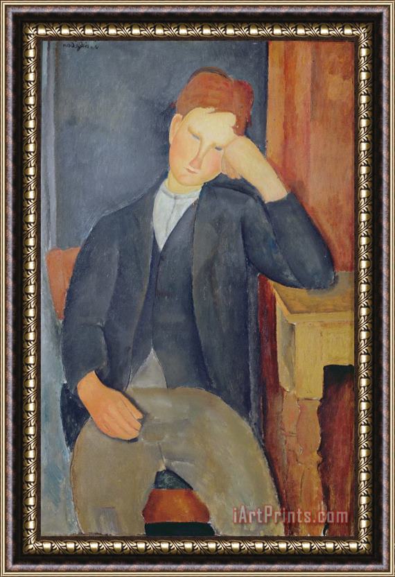 Amedeo Modigliani The young apprentice Framed Painting