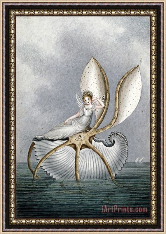 Amelia Jane Murray A Fairy Resting on a Shell Framed Painting
