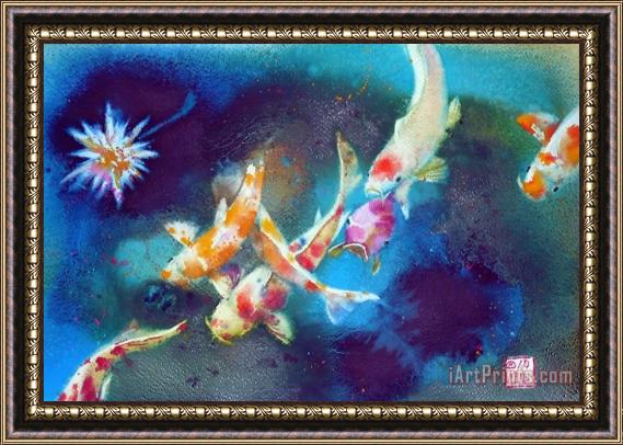 Andre Mehu Garland of Koi fishes Framed Painting