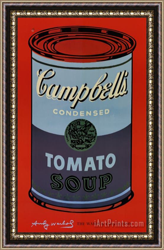 Andy Warhol Campbell's Soup Can 1965 Blue And Purple Framed Painting