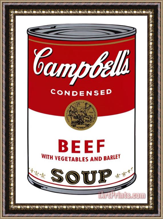 Andy Warhol Campbell's Soup I Beef C 1968 Framed Painting