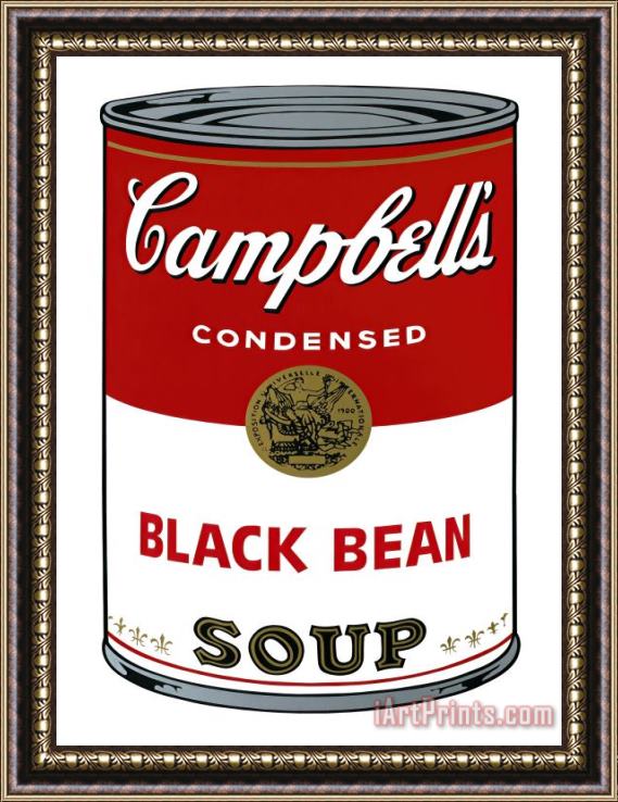 Andy Warhol Campbell's Soup I Black Bean C 1968 Framed Painting