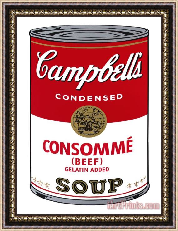 Andy Warhol Campbell's Soup I Consomme C 1968 Framed Painting