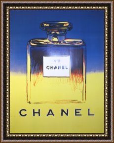 Yellow Framed Paintings - Chanel Yellow And Blue by Andy Warhol