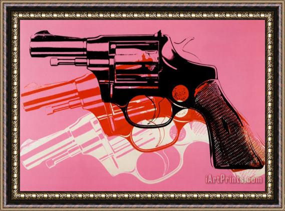 Andy Warhol Gun C 1981 82 Framed Painting
