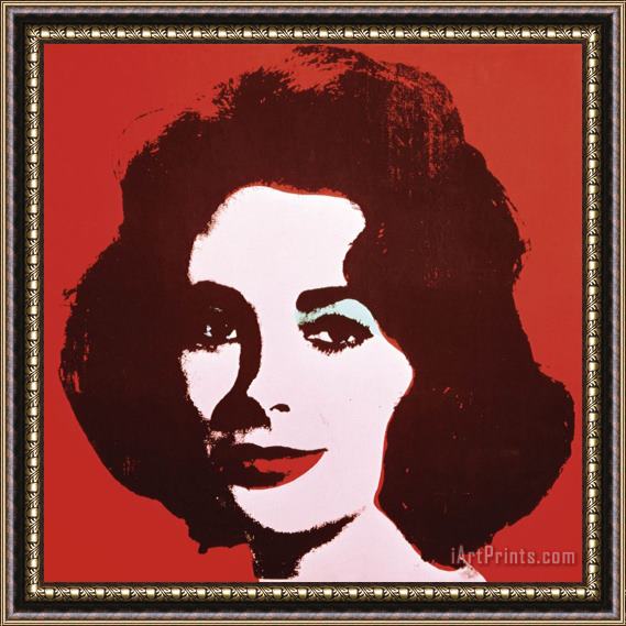 Andy Warhol Liz 1963 Red Framed Painting