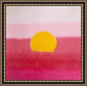 Yellow Framed Paintings - Sunset C 1972 Hot Pink Pink Yellow by Andy Warhol