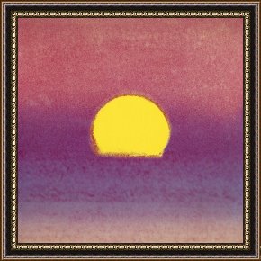 Yellow Framed Paintings - Sunset C 1972 Pink Purple Yellow by Andy Warhol
