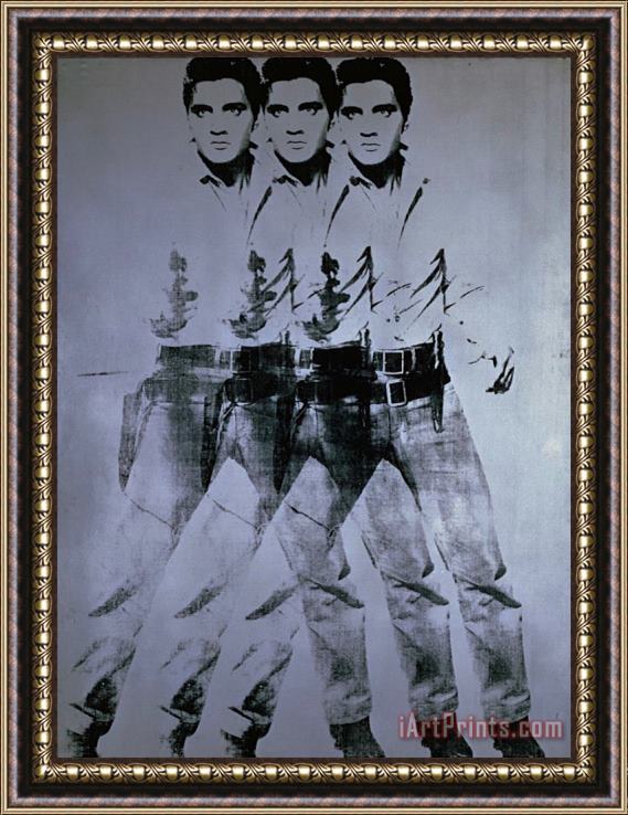 Andy Warhol Triple Elvis 1963 Framed Painting