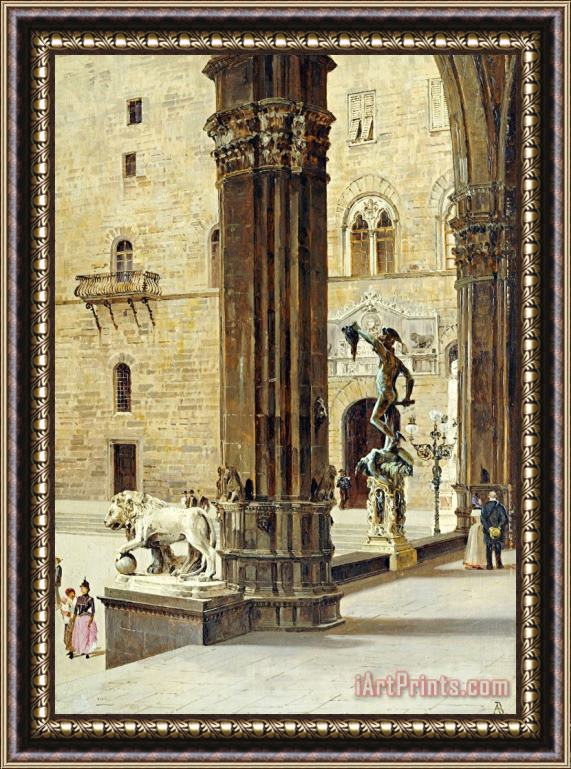 Antonietta Brandeis La Loggia Dei Lanzi, Florence Framed Painting