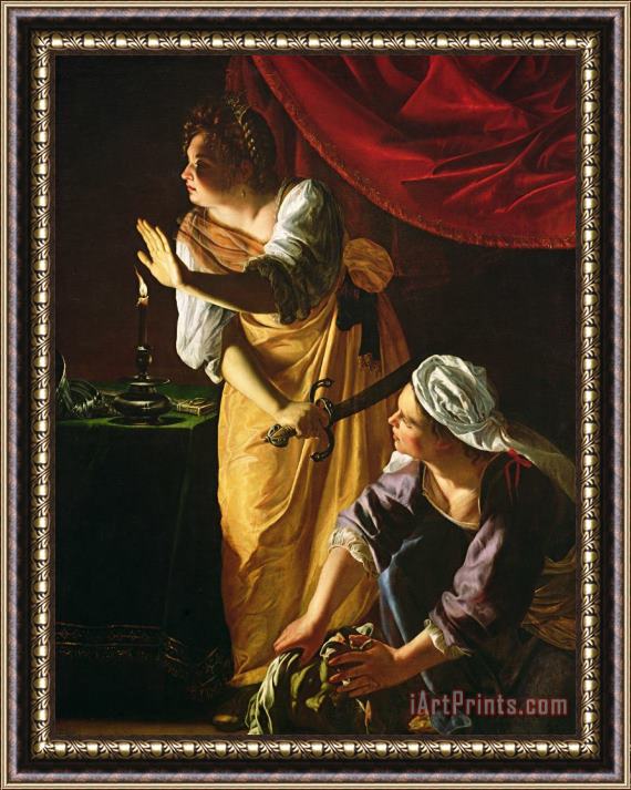 Artemisia Gentileschi  Judith and Maidservant with the Head of Holofernes Framed Painting