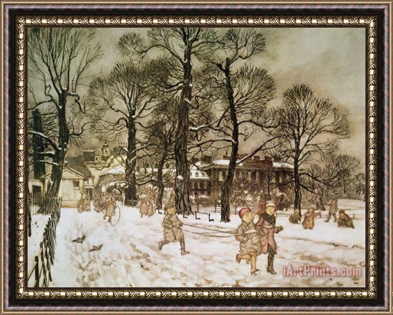 Arthur Rackham Winter in Kensington Gardens Framed Print