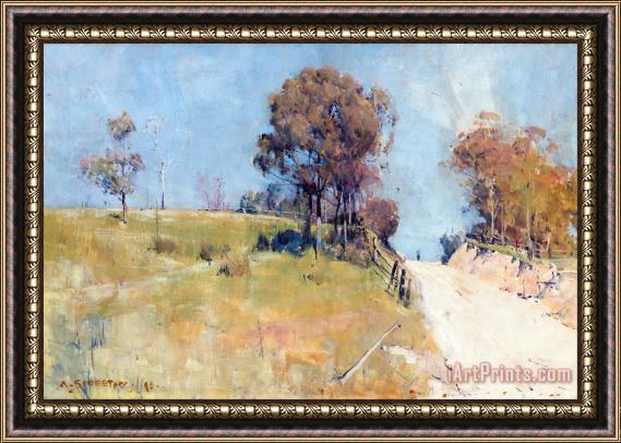 Arthur Streeton Sunlight (cutting on a Hot Road) Framed Painting