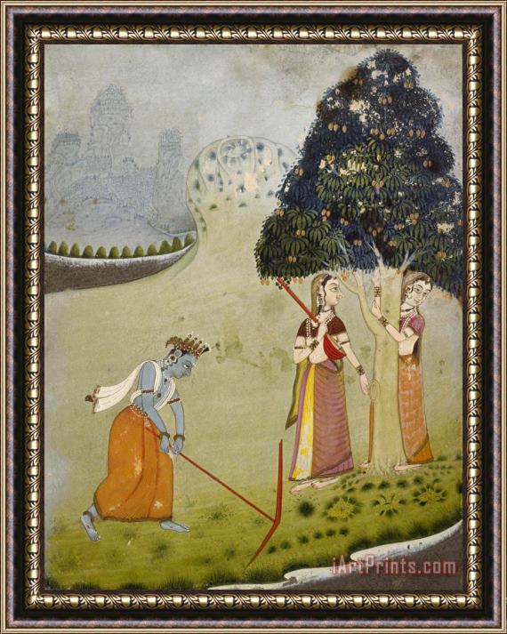 Artist, maker unknown, India Balaram Drawing Water for Krishna Framed Print