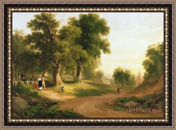 Asher Brown Durand Sunday Morning Framed Painting