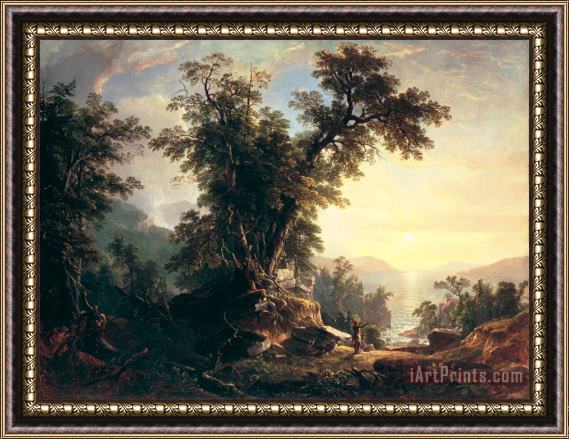 Asher Brown Durand The Indian's Vespers Framed Print