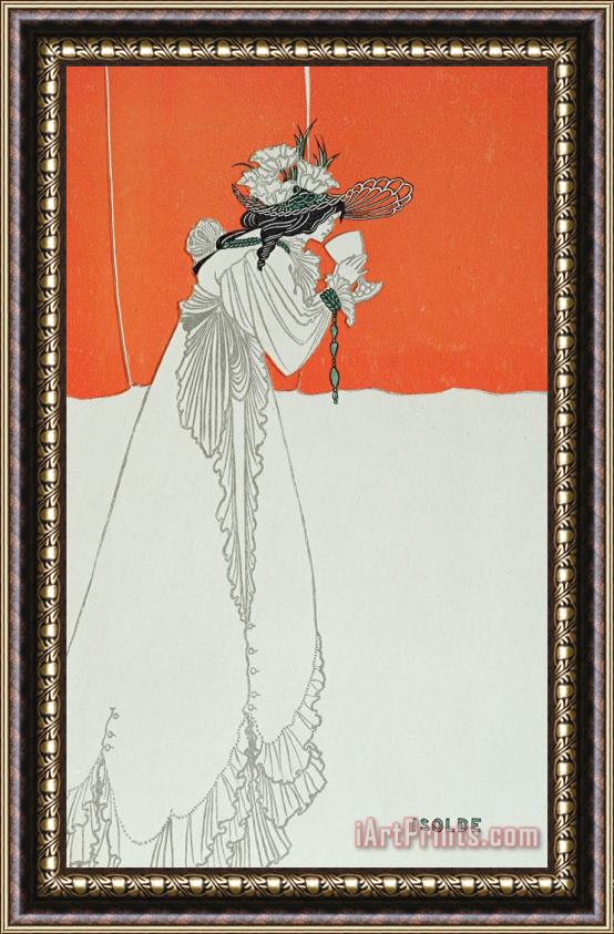 Aubrey Beardsley Isolde Drinking The Poison Framed Painting