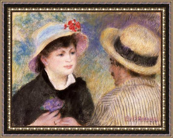 Auguste Renoir Boating Couple Framed Painting