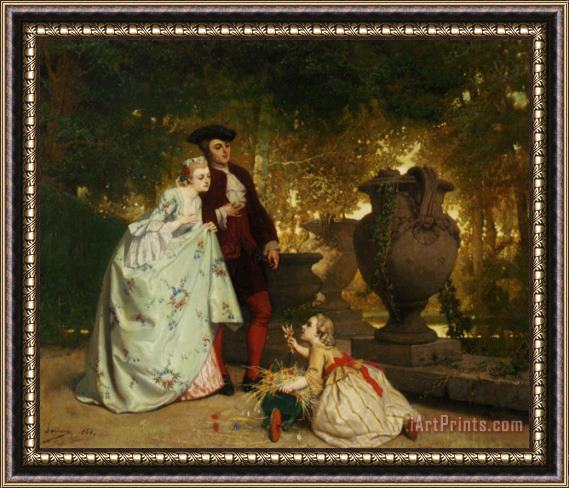 Auguste Serrure The Little Flower Seller Framed Painting