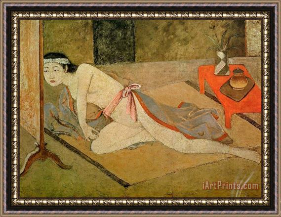 Balthasar Klossowski De Rola Balthus Japanese Girl with by The Red Table 1967 Framed Painting