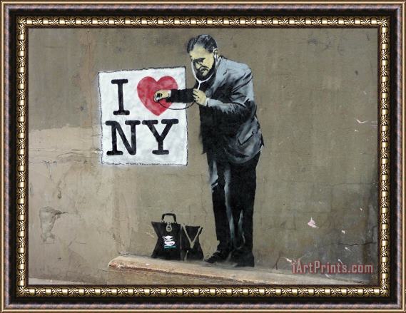 Banksy I Love New York Framed Painting