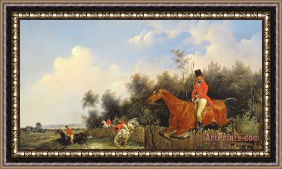 Bernard Edouard Swebach Hunting Scene Framed Painting