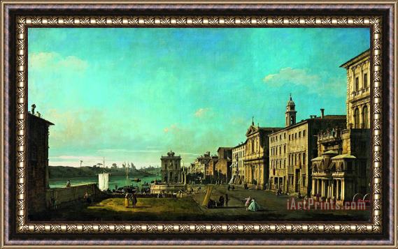 Bernardo Bellotto View of Via Di Ripetta in Rome Framed Painting