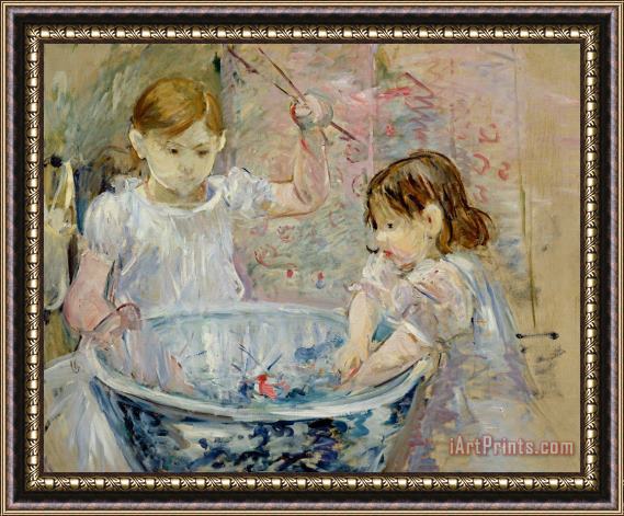 Berthe Morisot Children At The Basin Framed Painting