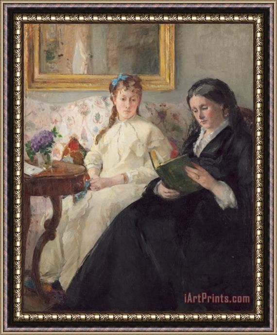 Berthe Morisot Portrait Of The Artist's Mother And Sister Framed Painting