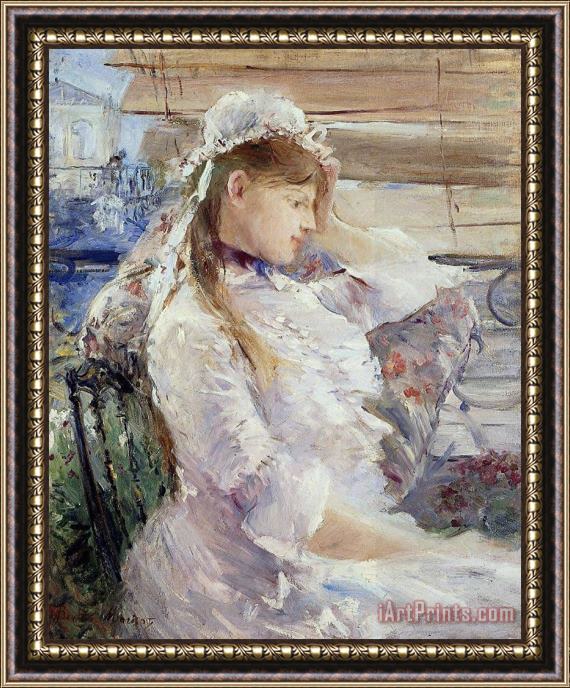 Berthe Morisot Profile Of A Seated Young Woman Framed Print