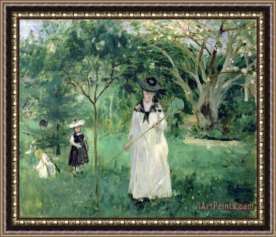 Berthe Morisot The Butterfly Hunt Framed Print