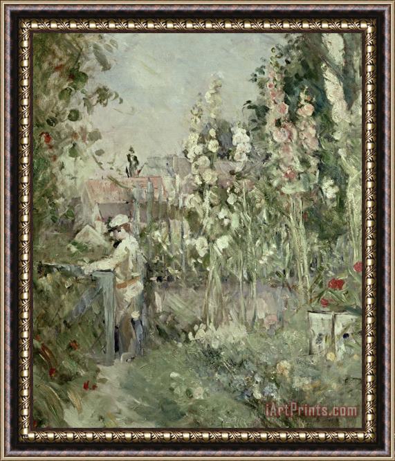 Berthe Morisot Young Boy In The Hollyhocks Framed Print