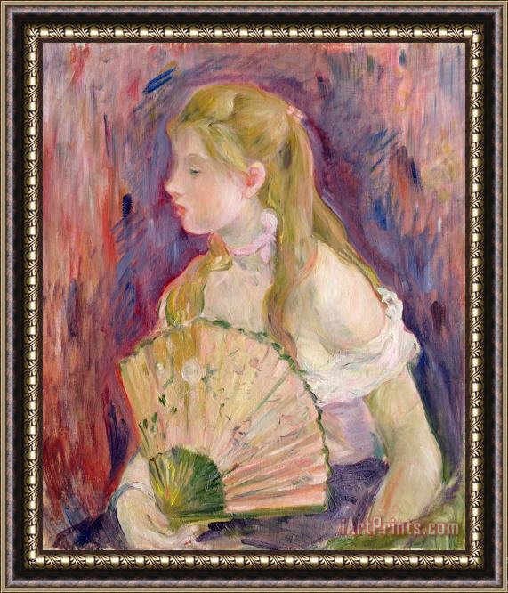 Berthe Morisot Young Girl with a Fan Framed Painting
