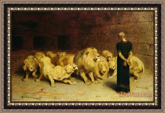 Briton Riviere Daniel in the Lions Den Framed Painting