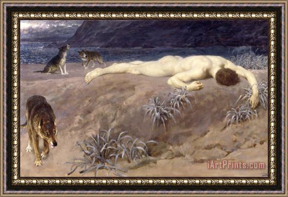 Briton Riviere Dead Hector Framed Painting
