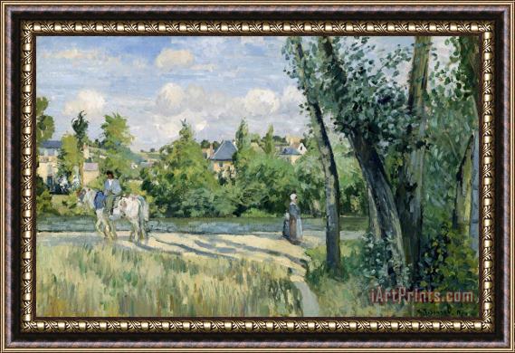 Camille Pissarro Sunlight on The Road, Pontoise Framed Painting