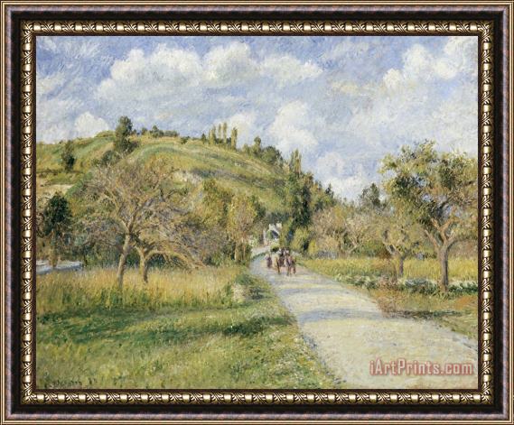 Camille Pissarro The Highway (la Cote Du Valhermeil, Auvers Sur Oise) Framed Painting