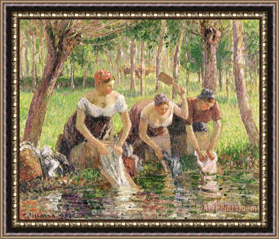 Camille Pissarro The Washerwomen Framed Print