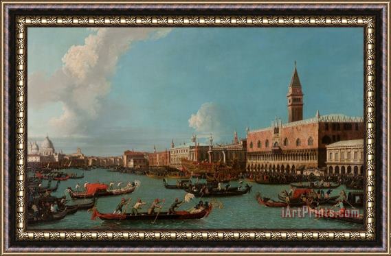 Canaletto View Of Venice With The Doge Palace And The Salute Framed Print