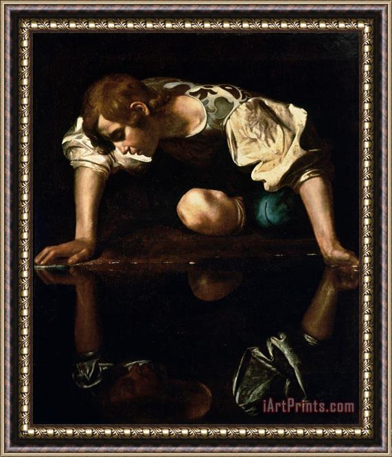 Caravaggio Narcissus 1608 Framed Painting