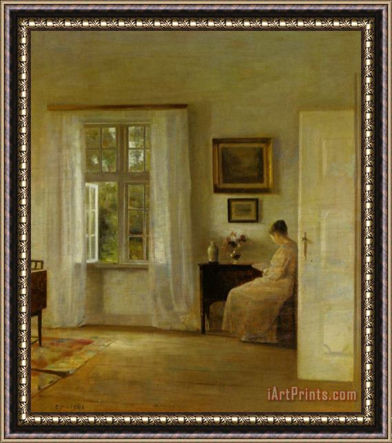Carl Vilhelm Holsoe Laesende Kvinde Framed Painting