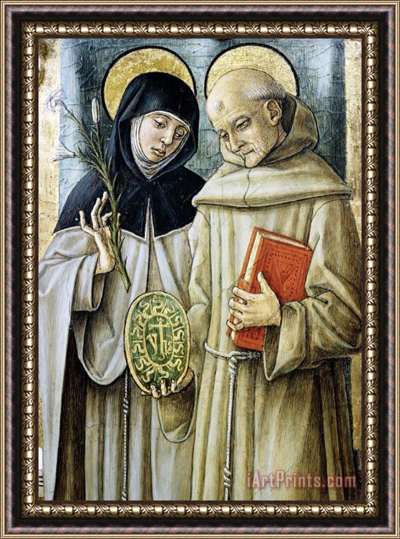 Carlo Crivelli Detail of Saint Bernardino And Saint Catherine of Siena Framed Print