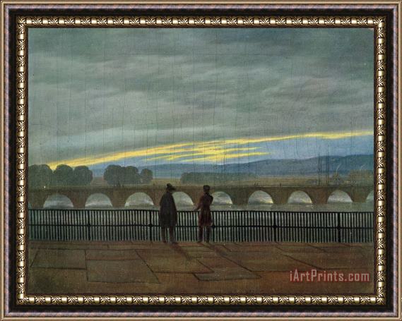 Caspar David Friedrich August Bridge in Dresden Framed Print