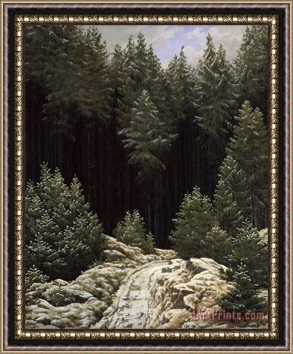 Caspar David Friedrich Early Snow Framed Painting