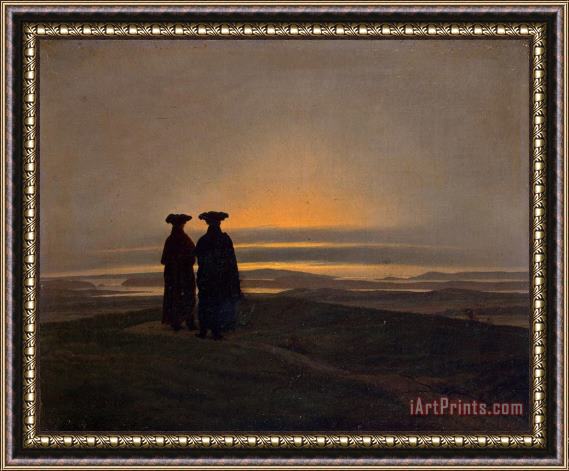 Caspar David Friedrich Sunset (brothers) Framed Print