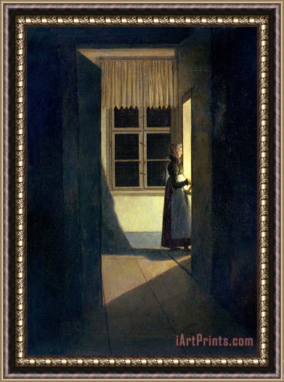 Caspar David Friedrich The Woman with The Candlestick Framed Print