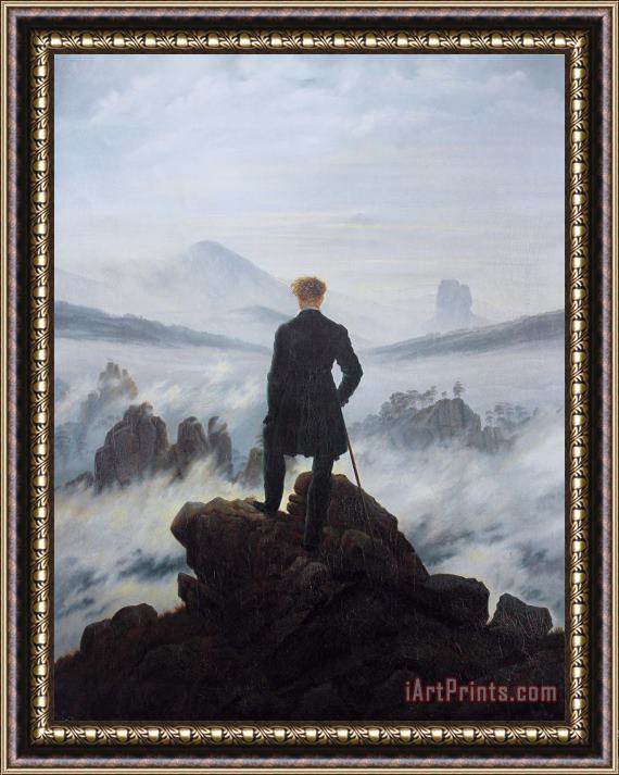 Caspar David Friedrich Wanderer Above The Sea of Fog Framed Painting