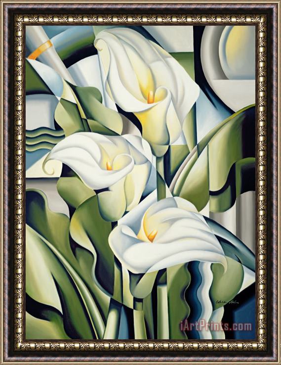 Catherine Abel Cubist lilies Framed Painting